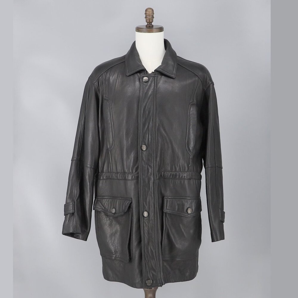 VINTAGE MONTEE Men's Leather Jacket Coat Size M (Fits like L)